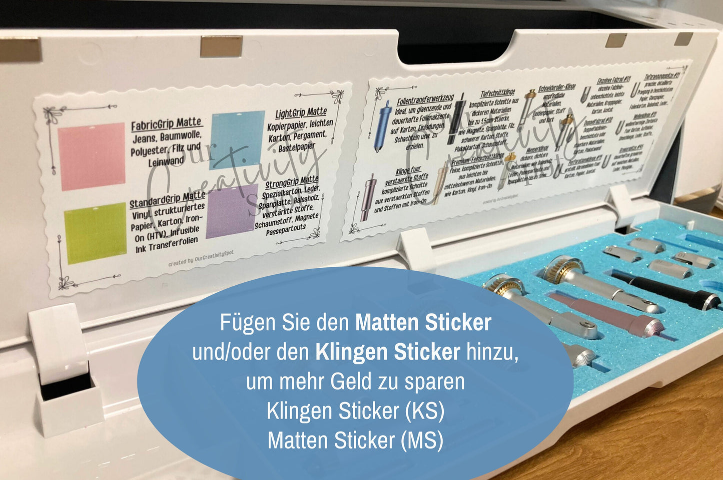 GERMAN Easy Press Heat Guide Cheat Sheet Sticker, Beginners Guide for Cricut Temperature Settings, Material Iron on HTV Time Description