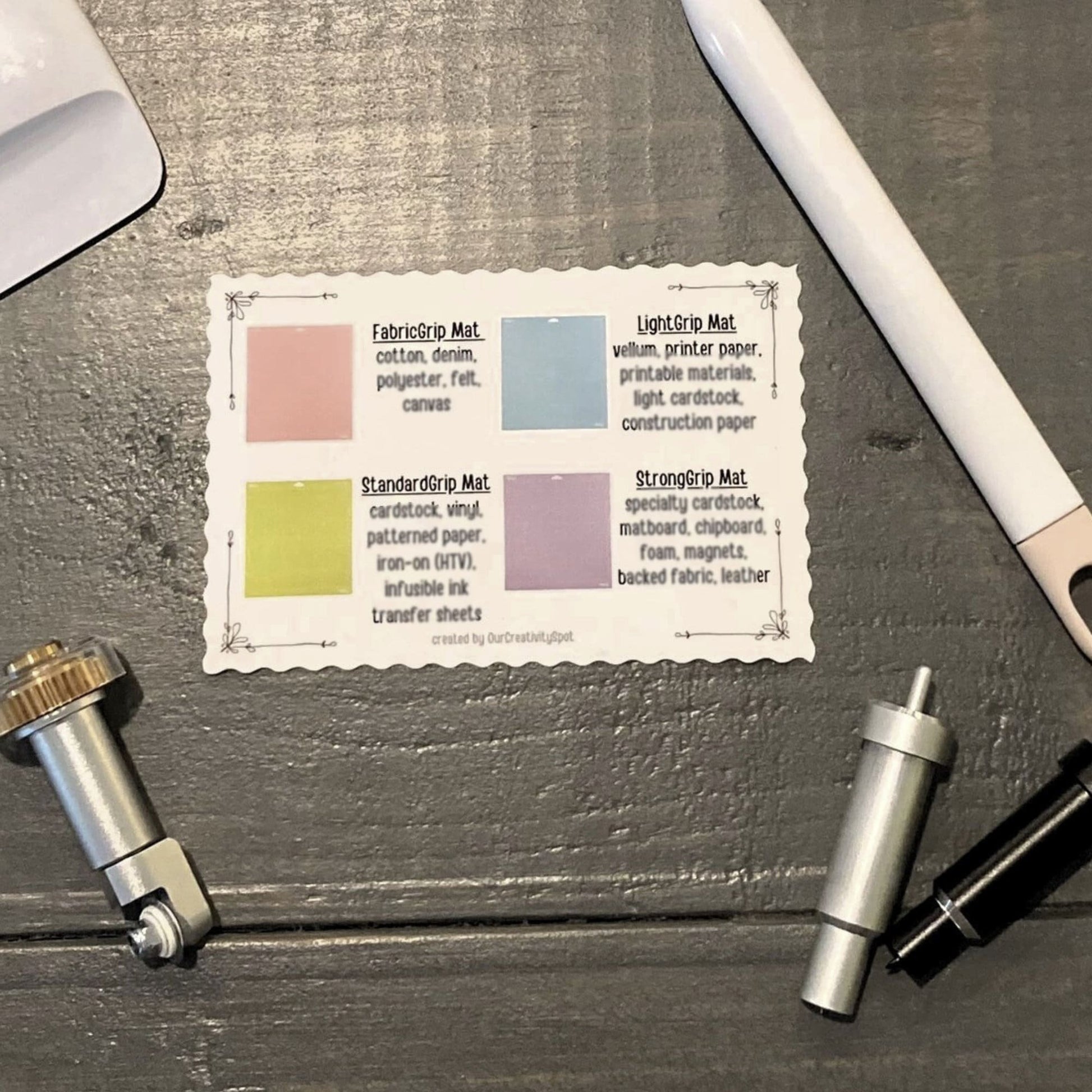 Sticker Cheat Sheet for Cricut Mats, Beginners Guide Lid Organizer Maker 3 Explore Air 2 3, Drawer Decal Material Description