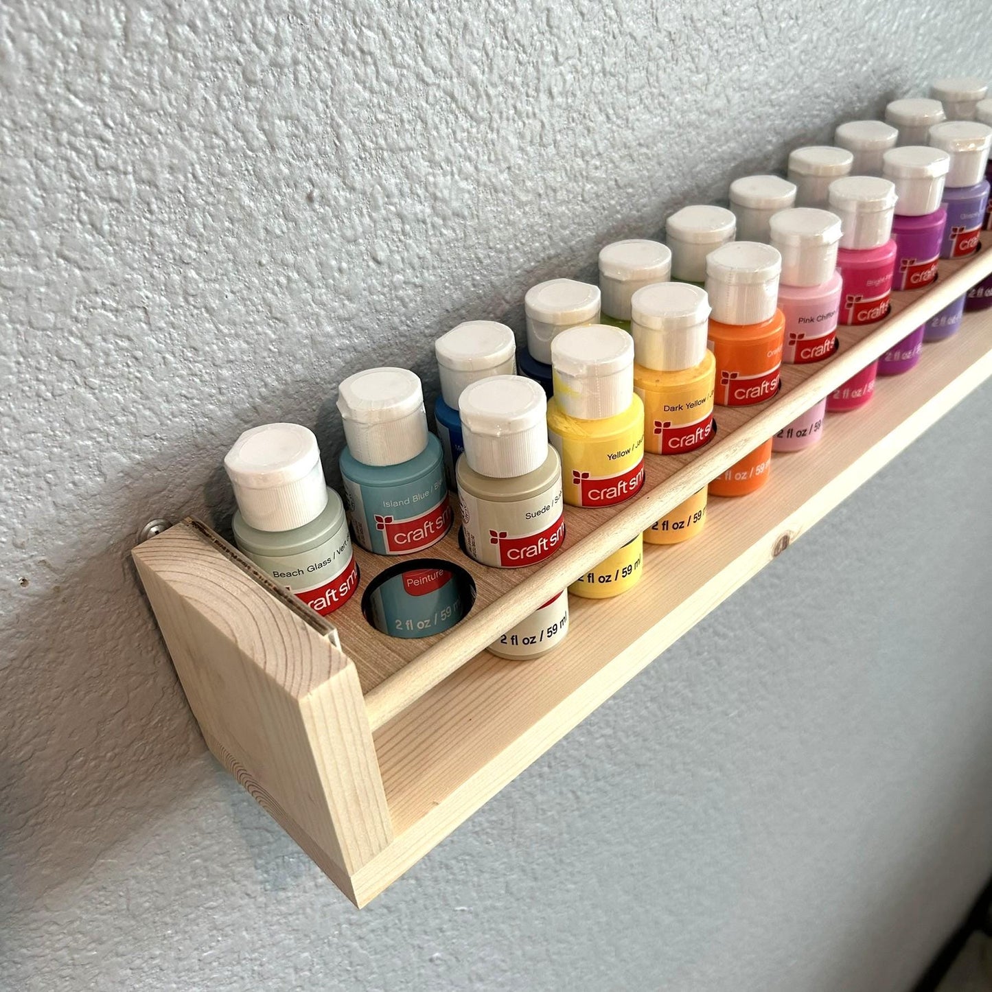 2oz / 59ml Acrylic Paint Bottle Holder Wall Storage Shelf, Organizer Rack, Craft Room Workstation