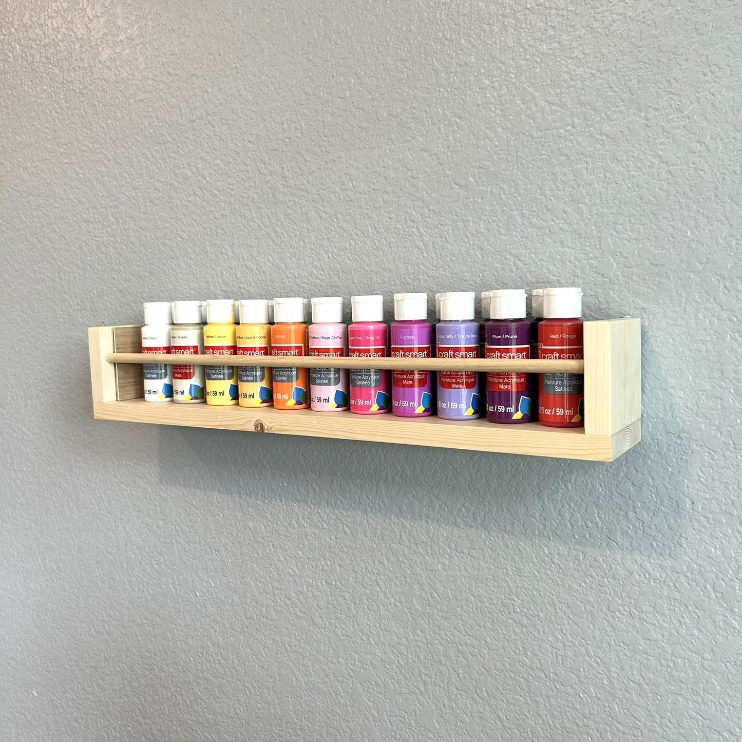 2oz / 59ml Acrylic Paint Bottle Holder Wall Storage Shelf, Organizer Rack, Craft Room Workstation