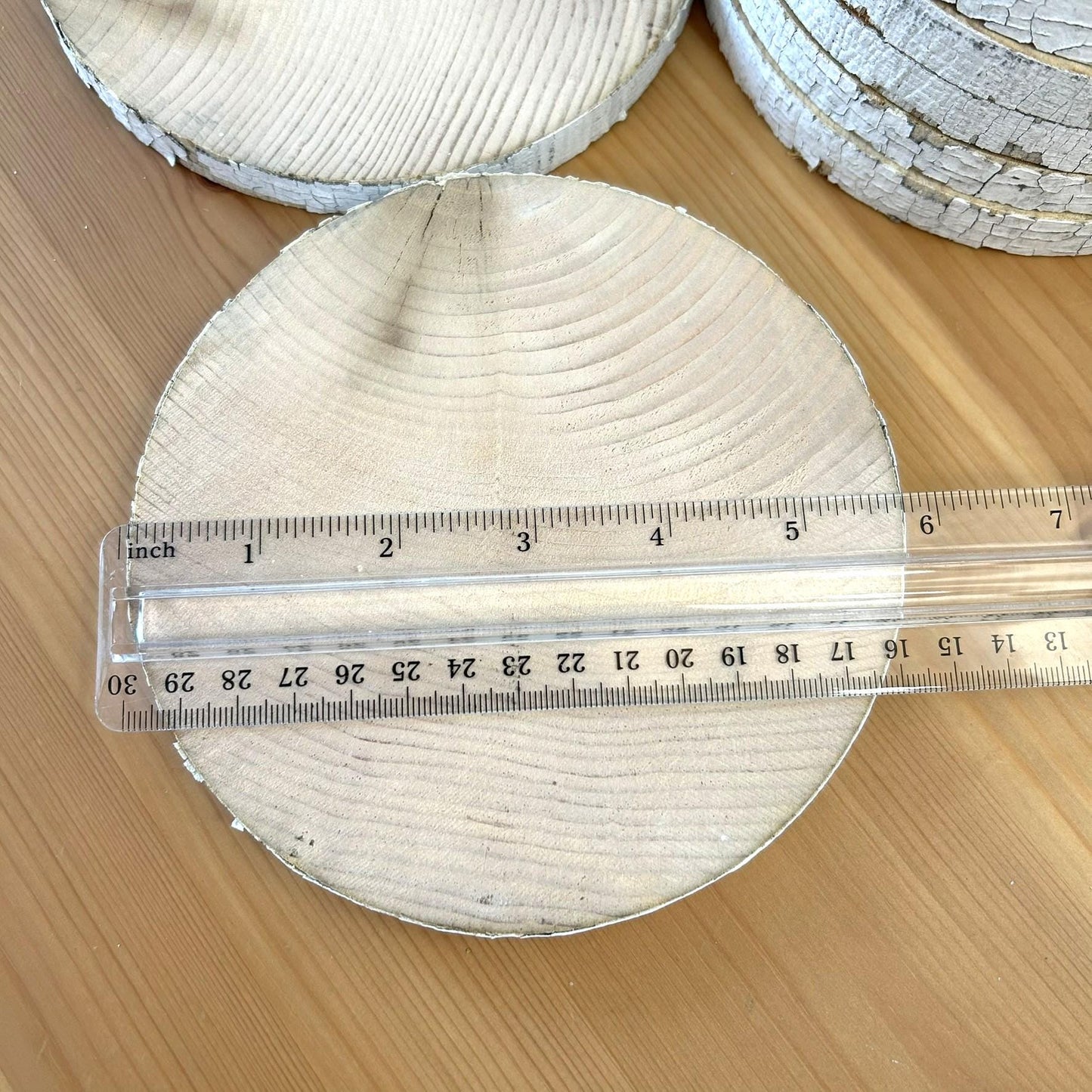 7 White Birch Slices, 5.5"x 1/2", Wood Burning, Multimedia Painting Surface, Large Coasters, Wood Rounds, Birch Discs