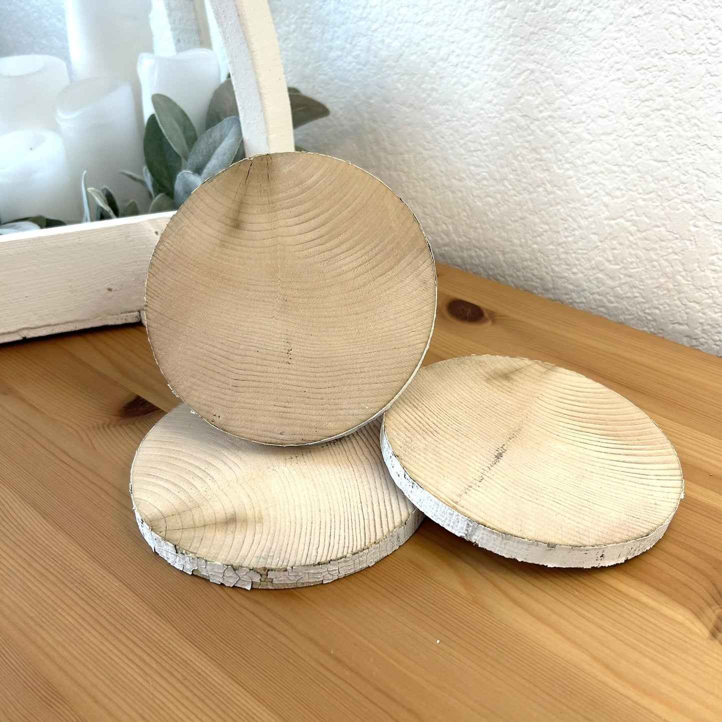 3 White Birch Slices, 5.5"x 1/2", Wood Burning, Multimedia Painting Surface, Large Coasters, Wood Rounds, Birch Discs