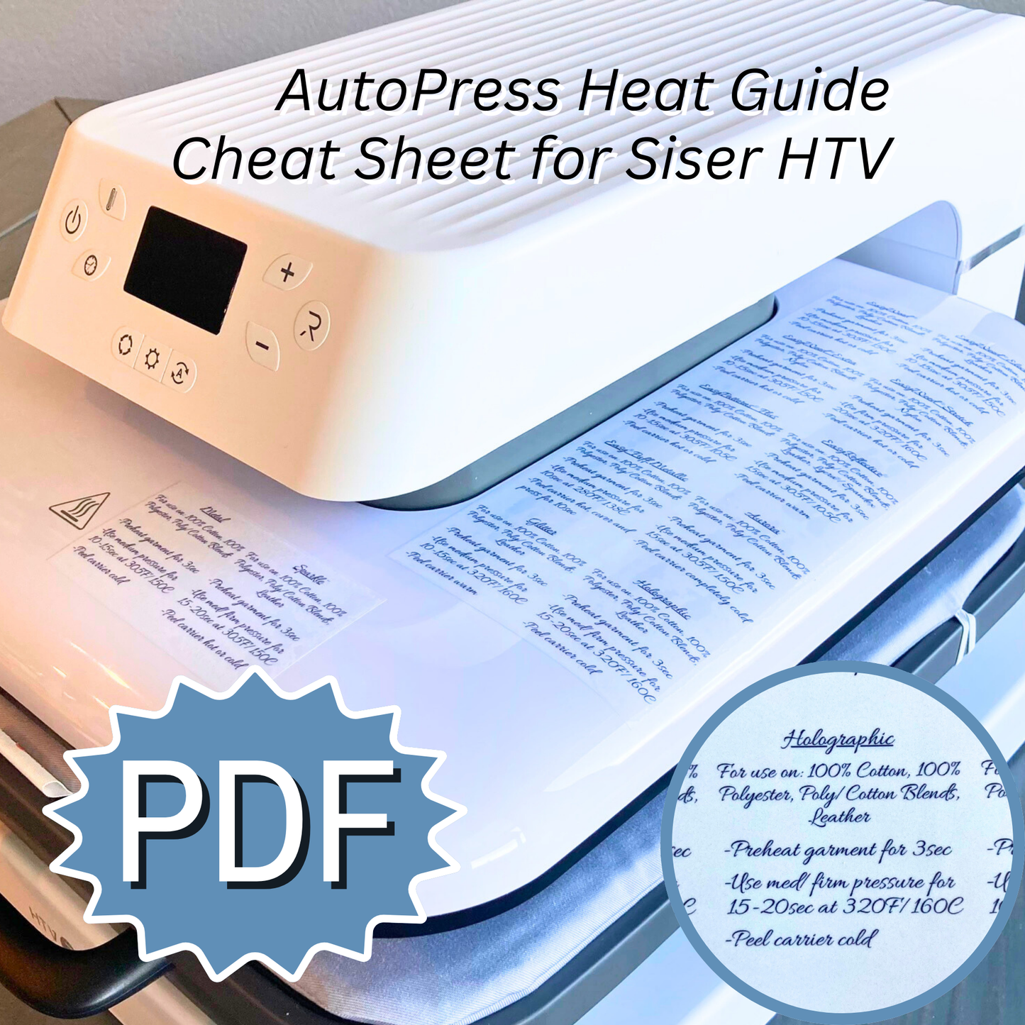 PDF Auto Press Heat Guide for Siser Material