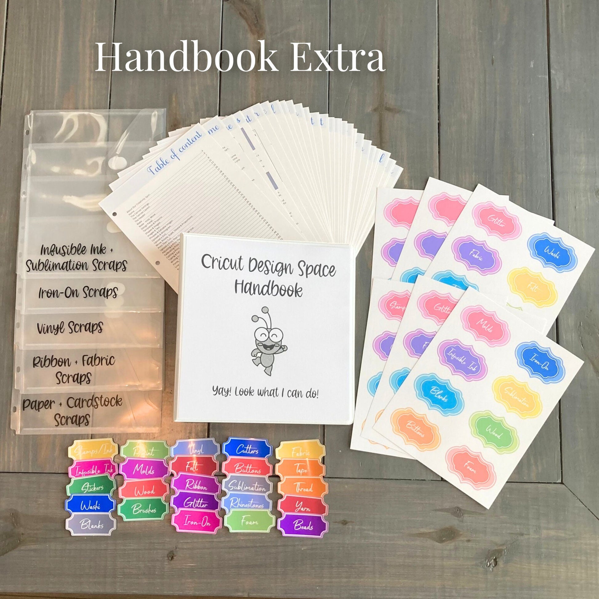 Handbook for Cricut Design Space, Beginners Craft Binder with Instructions Tutorial for Maker, Explore Air 2 3, Joy Heat Guide Cheat Sheet