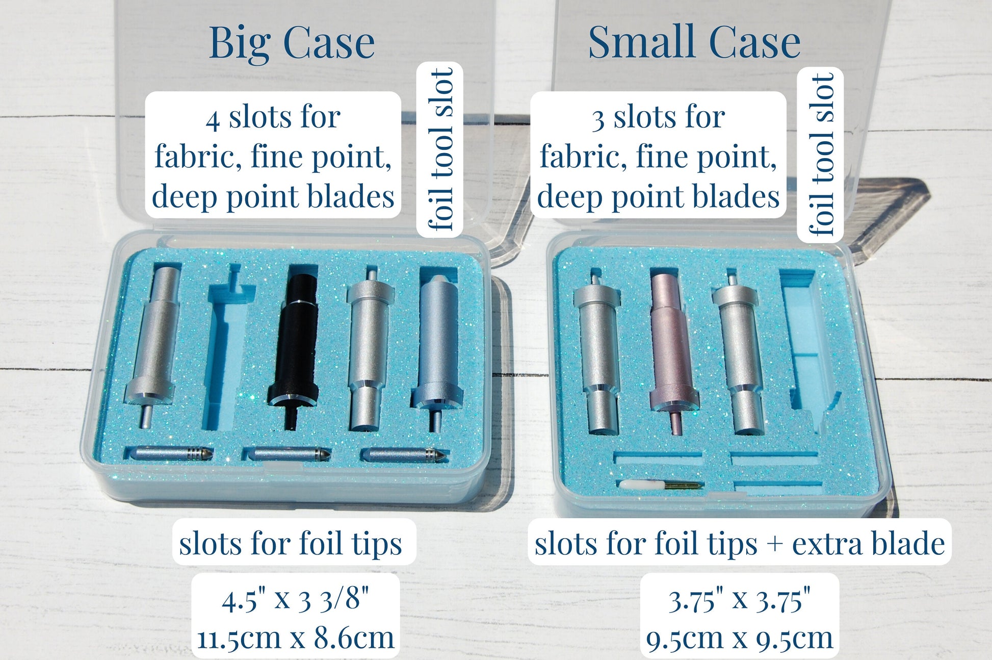 Cricut Blade Organizer for Explore 3 Air 2 Tools, Glitter Foam Portable Travel Storage, Craft Accessories Case Caddy, Fine Deep Point Holder